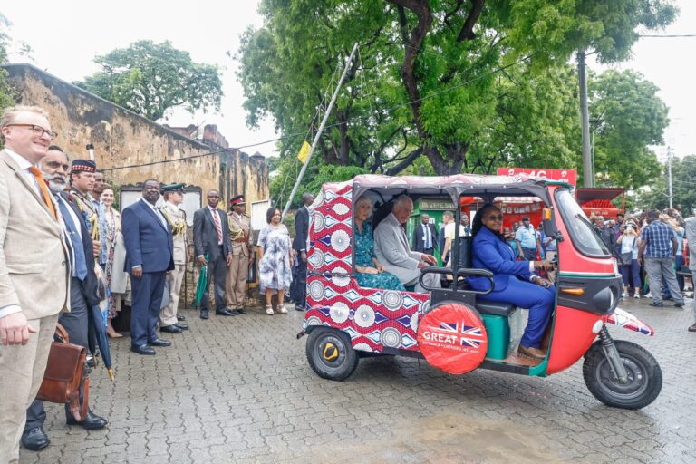 King Charles III & Queen Camilla Expertise Resolution Africa’s Electrical Tuk Tuk in Mombasa, Kenya