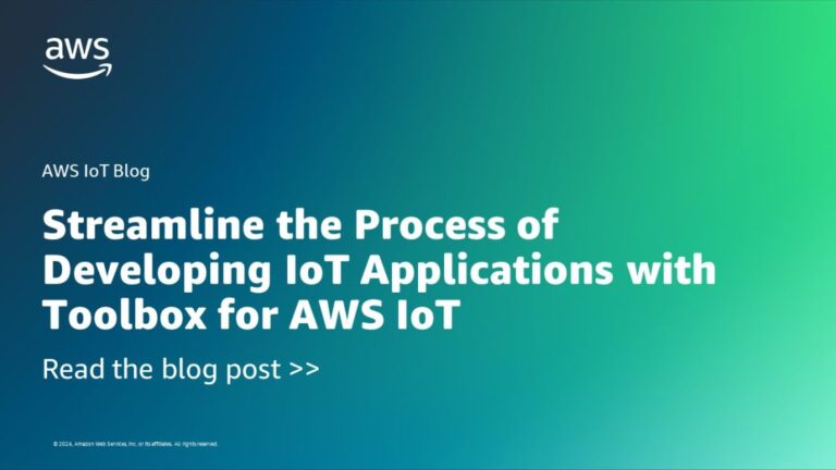 Streamline the method of growing IoT purposes with Toolbox for AWS IoT